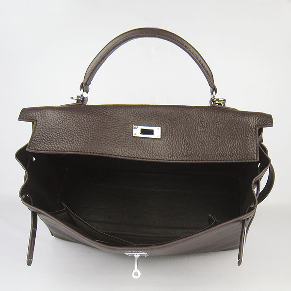 High Quality Hermes Kelly 35cm Togo Leather Bag Dark Coffee 6308